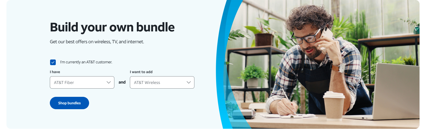 Existing customer: dropdowns become "I have" and "I want to add"